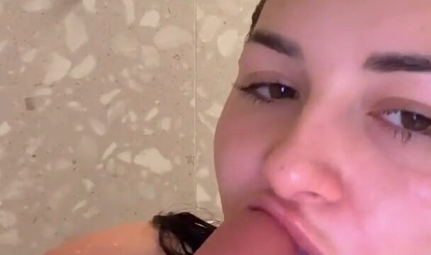 Anna Paul Sucking w/  Dildo in bathroom